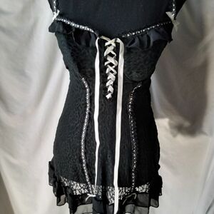 Elegant Black Lace Nightgown
